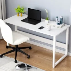 BIURKO KOMPUTEROWE BIAŁE STOLIK POD LAPTOP KOMPUTER STYL SKANDYNAWSKI