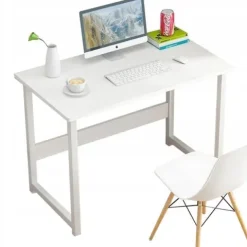 BIURKO KOMPUTEROWE BIAŁE STOLIK POD LAPTOP KOMPUTER STYL SKANDYNAWSKI