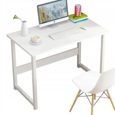 BIURKO KOMPUTEROWE BIAŁE STOLIK POD LAPTOP KOMPUTER STYL SKANDYNAWSKI