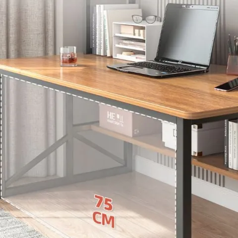 BIURKO KOMPUTEROWE CIEMNY BUK POD LAPTOP STOLIK GAMINGOWE NOWOCZESNE LOFT