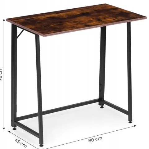 BIURKO KOMPUTEROWE SKŁADANE 80X45 CM STOLIK POD LAPTOPA JAKOŚĆ