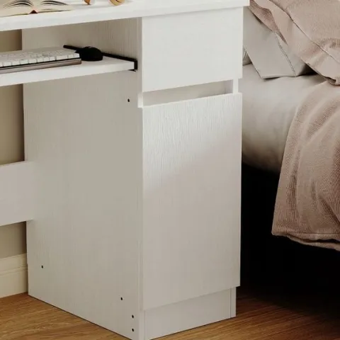 Biurko komputerowe stolik białe młodzieżowe nowoczesne z szufladą półka