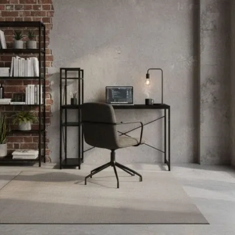 BIURKO KOMPUTEROWE 120X60 CM Z REGAŁEM 3 PÓŁKI CZARNE MODERNHOME