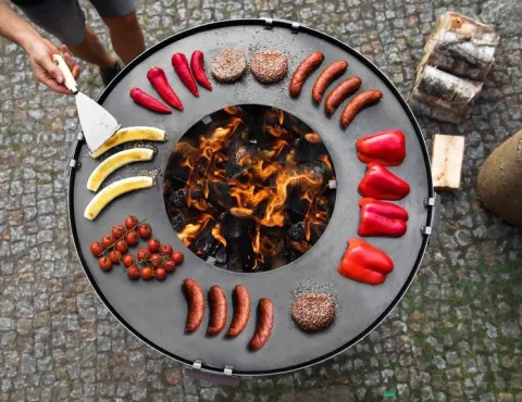 Blat grillowy do paleniska COOK KING 98 cm z uchwytami + ruszt 47 cm