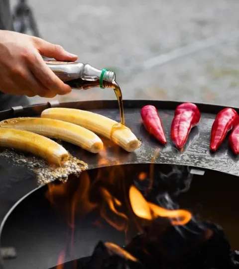 Blat grillowy do paleniska COOK KING 98 cm z uchwytami + ruszt 47 cm