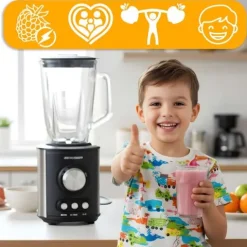 Blender kielichowy szklany do smoothie koktajli kruszy lód 1,5L 800W BD-751 Berdsen czarny