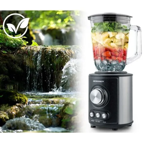 Blender kielichowy szklany do smoothie koktajli kruszy lód 1,5L 800W BD-751 Berdsen czarny