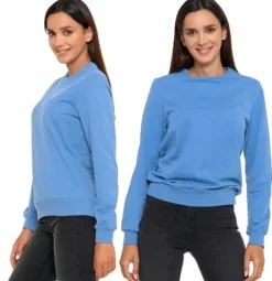 Bluza Damska Dresowa Bawełniana Bez Kaptura Wkładana Niebieska MORAJ XL