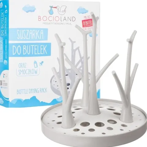 BOCIOLAND Suszarka z ociekaczem na 8 butelek i smoczki MAXI
