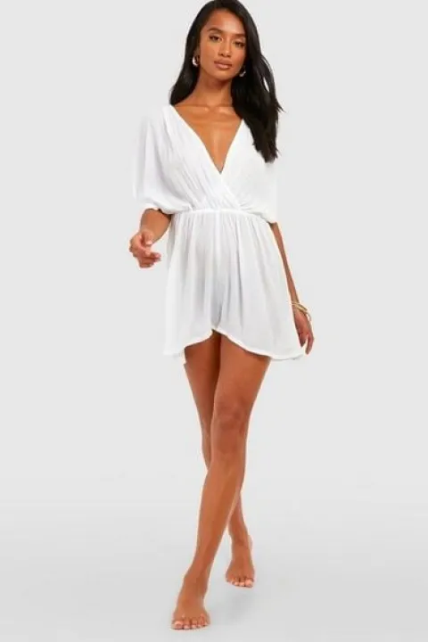 BOOHOO KOMBINEZON PLAŻOWY ODKRYTE PLECY WIĄZANIE MUSZELKI 0OZ NG2__XS