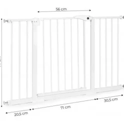 BRAMKA BIAŁA ECOTOYS 74-132 CM NA SCHODY Z AUTOMATYCZNYM ZAMYKANIEM