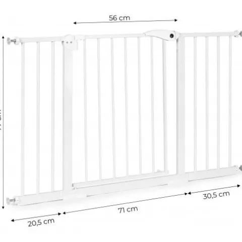 BRAMKA BIAŁA ECOTOYS 74-132 CM NA SCHODY Z AUTOMATYCZNYM ZAMYKANIEM
