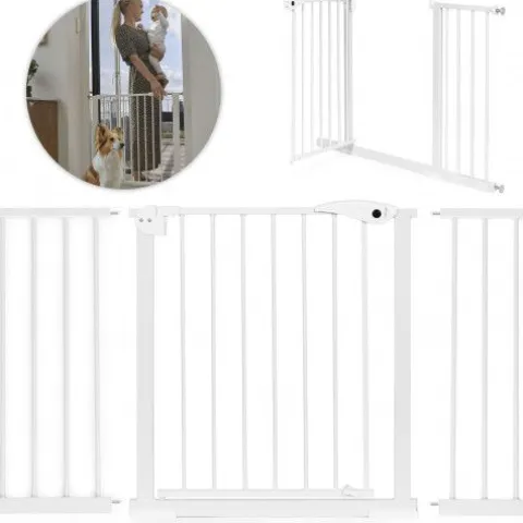 BRAMKA BIAŁA ECOTOYS 74-132 CM NA SCHODY Z AUTOMATYCZNYM ZAMYKANIEM