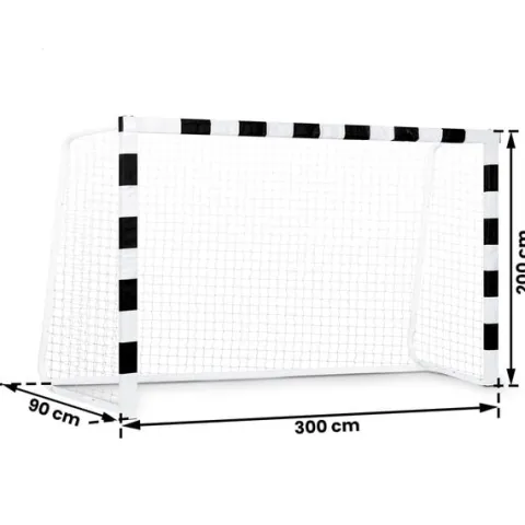 Bramka do piłki nożnej 300 x 200 x 90 cm NS-465 czarno-biała