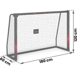 Bramka do piłki nożnej 180 x 120 x 60 cm NS-463 czarno-czerwona