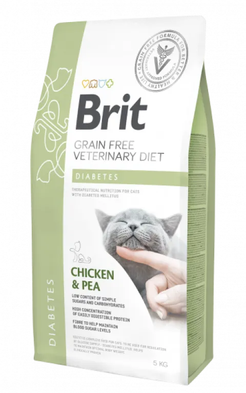Brit Grain Free Veterinary Diets Cat Diabetes Kurczak Z Groszkiem 5kg