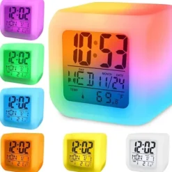 Budzik zegarek świecący kameleon termometr temperatura data wyświetlacz led