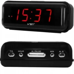 Budzik zegar elektroniczny cyfrowy LED 24h głośny alarm drzemka
