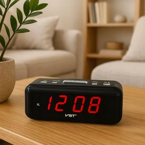 Budzik zegar elektroniczny cyfrowy LED 24h głośny alarm drzemka