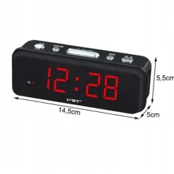 Budzik zegar elektroniczny cyfrowy LED 24h głośny alarm drzemka