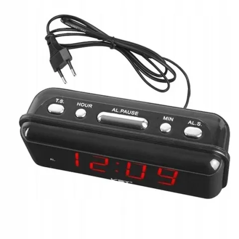 Budzik zegar elektroniczny cyfrowy LED 24h głośny alarm drzemka