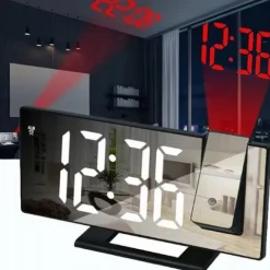 BUDZIK ZEGAR ELEKTRONICZNY LED PROJEKTOR DATA ALARM TERMOMETR 4w1