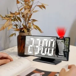 BUDZIK ZEGAR ELEKTRONICZNY LED PROJEKTOR DATA ALARM TERMOMETR 4w1
