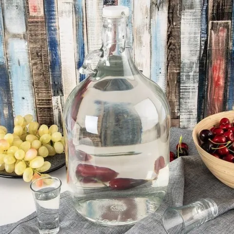 Butelka Szklana Gąsior Balon Dama z Klipsem na Wino Nalewkę Bimber Sok 5L