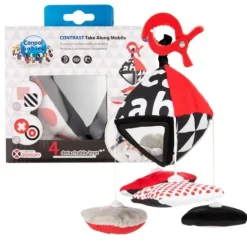CANPOL Kontrastowa karuzelka podróżna do wózka / fotelika SENSORY TOYS