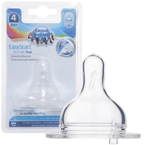CANPOL Smoczek do butelek szerokootworowych easystart kaszka 6m+ 1 sztuka