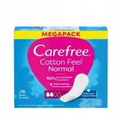 CAREFREE Cotton Fresh wkładki higieniczne świeży zapach 76szt