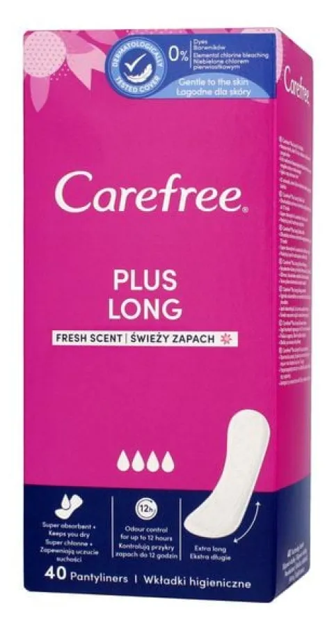 Carefree Plus Long Wkładki higieniczne - świeży zapach 1op.-40szt