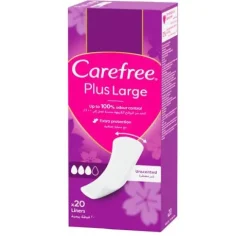 CAREFREE Wkładki higieniczne PLUS LONG 20 sztuk