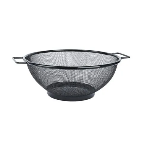 Cedzak z rączkami durszlak Blackline 24,5 x 9,6 cm stal nierdzewna czarny