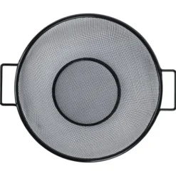 Cedzak z rączkami durszlak Blackline 24,5 x 9,6 cm stal nierdzewna czarny