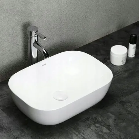 CERAMICZNA UMYWALKA NABLATOWA STAWIANA BIAŁA 46x33