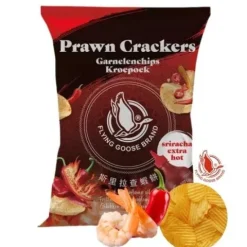 Chipsy ziemniaczane krewetkowe EXTRA HOT z sosem sriracha paprykowe chilli chrupki 80g