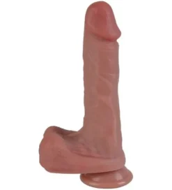 Cieliste dildo silikonowe z przyssawką