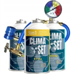 ClimaSet 3w1 R134a + 2x gaz R134a do klimatyzacji z przewodem 1,25 kg
