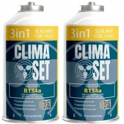 ClimaSet 2x 3w1 R134a gaz do klimatyzacji z olejem i uszczelniaczem 700g