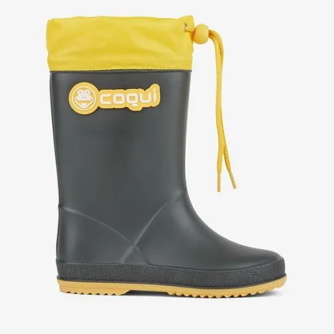 Coqui RAINY COLLAR dziecięce kalosze 8509-100-2412 ANTRACIT/YELLOW 34