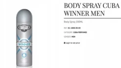 CUBA ORIGINAL DEO SPRAY MEN WINNER 200 ML