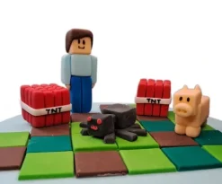 Cukrowa figurka na tort Pająk jak z Minecraft
