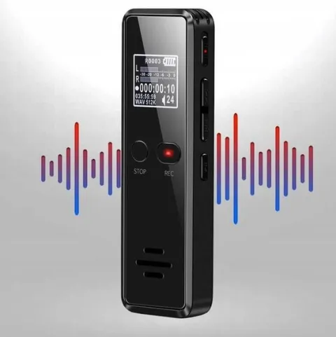 Cyfrowy Rejestrator Głosu 64GB z Redukcją Hałasu do Wykładów, Wywiadów