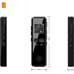 Cyfrowy Rejestrator Głosu 64GB z Redukcją Hałasu do Wykładów, Wywiadów