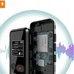 Cyfrowy Rejestrator Głosu 64GB z Redukcją Hałasu do Wykładów, Wywiadów