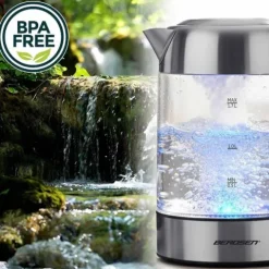 Czajnik elektryczny szklany z regulacją temperatury 1,7l 2200W Berdsen BD-714