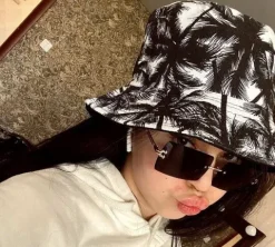 Czapka BUCKET HAT kapelusz RYBACKI dwustronny Palmy KR4_Palmy