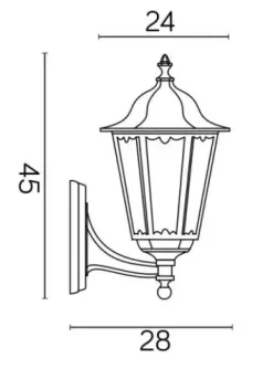 Czarna lampa ogrodowa elewacyjna kinkiet retro