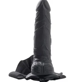 Czarna proteza penisa z jądrami - Real Rapture - 20,5cm